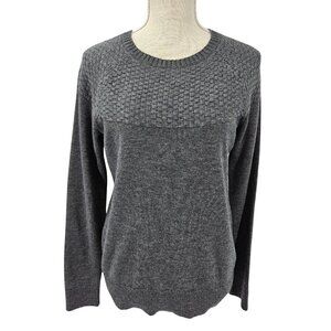 Talbots Lambswool Blend Crew Neck Sweater Gray Women's S Minimalist Lounge Wear